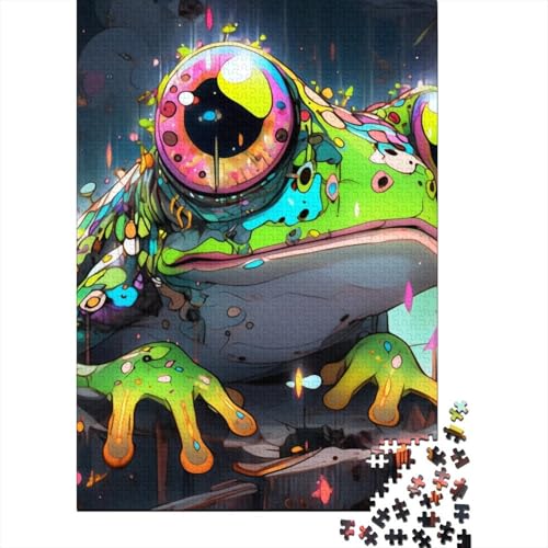 Niedliches Frosch-Puzzle, herausfordernd und knifflig, Premium-Karton-Puzzle für Erwachsene, Teenager, Ostergeschenk, 38 x 26 cm/1000 Teile von TBDUEPS