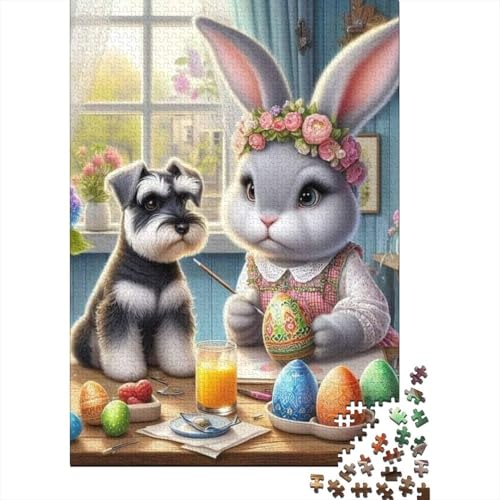 Niedliches Kaninchen-Puzzle mit 1000 Teilen, schwieriges Puzzle für Erwachsene, anspruchsvolles Puzzle als Geschenk für Freunde und Familie, 1000 Teile (75 x 50 cm) von TBDUEPS