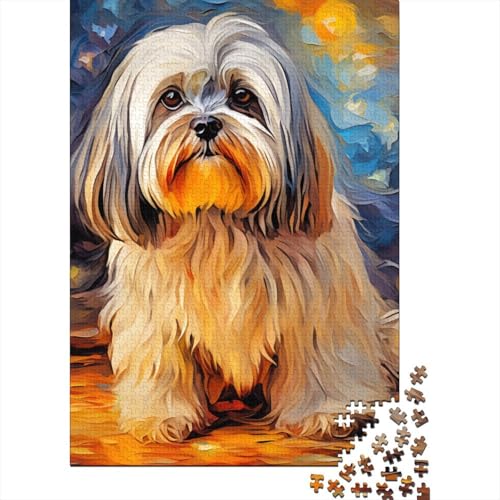 Ölgemälde-Hunde-Puzzle, lustiges Puzzle aus hochwertigem Karton für Jungen oder Mädchen, 70 x 50 cm, 1000 Teile von TBDUEPS