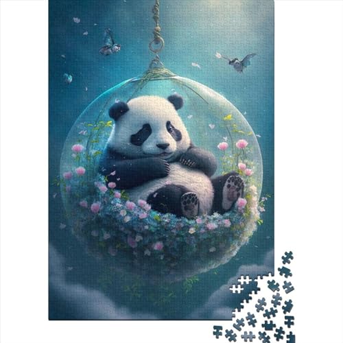 Panda Naptime Puzzle 1000 Teile Holzpuzzle Erwachsene Puzzlespiele Lernspielzeug 1000 Teile (75x50cm) von TBDUEPS