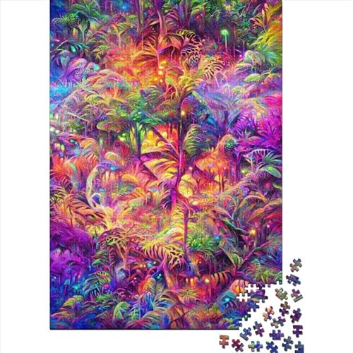 Psychedelisches Dschungel-Puzzle 1000 Teile Puzzle Spiel für Erwachsene Puzzle Spielzeug Teenager Puzzle Geschenke Wanddekoration 1000 Teile (75x50cm) von TBDUEPS