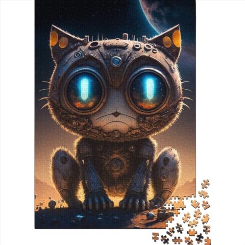 Puzzle „Space Mechanical Cat“ 1000 Teile, Holzpuzzle für Erwachsene, Puzzlespiele, Lernspielzeug, 1000 Teile (75 x 50 cm) von TBDUEPS