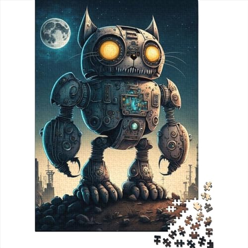 Puzzle „Space Mechanical Cat“ mit 1000 Teilen, Holzpuzzle, Spielzeug, Familienspiel, Schwierigkeitsgrad, Herausforderung, Puzzles 1000 Teile (75 x 50 cm) von TBDUEPS