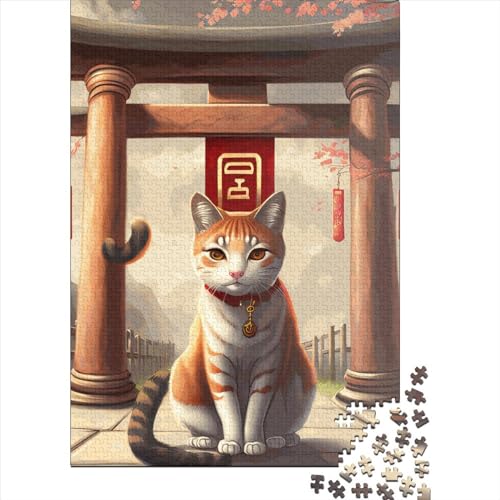 Puzzle 1000 Teile „Katzen-Japan“ für Erwachsene, Lernspiele, Spielzeug, DIY, kreatives Holzpuzzle, Geschenke, 1000 Teile (75 x 50 cm) von TBDUEPS