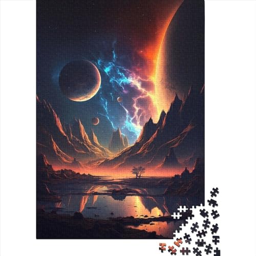 Puzzle 1000 Teile für Erwachsene, Planet Twilight, Landschaftspuzzle, Kunst-DIY-Spiel, Geschenk, Spielzeug, Familienspiel, 1000 Teile (75 x 50 cm) von TBDUEPS