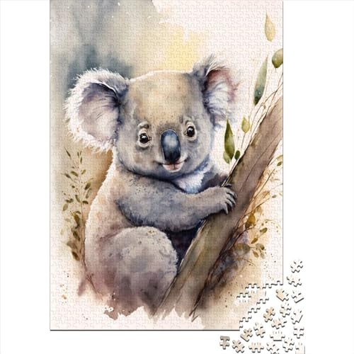 Puzzle 1000 Teile für Erwachsene, süßes Baby-Koala-Malpuzzle, rechteckiges Holzpuzzle, kreatives Puzzle-Geschenk für Freunde und Familie, 1000 Teile (75 x 50 cm) von TBDUEPS