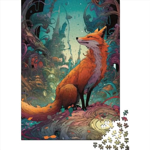 Puzzle 1000 Teile für Erwachsene FoxJigsaw Puzzles Familie Intellektuelle Kunst Puzzles Spiel Spielzeug Geschenk für 1000 Stück (75x50cm) von TBDUEPS