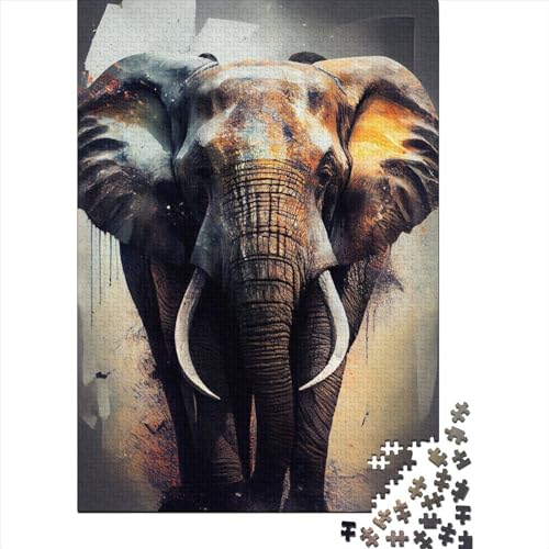 Puzzle 300 Teile für Erwachsene, Elefantentier, Puzzle für die ganze Familie, geistige Kunst, Puzzlespiel, Spielzeug, Geschenk für 300 Teile (40 x 28 cm) von TBDUEPS