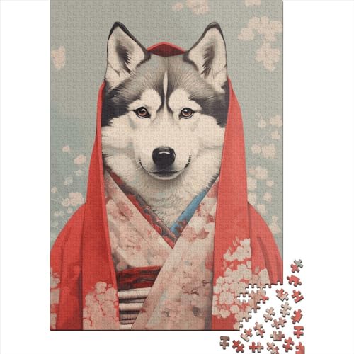 Puzzle 300 Teile für Erwachsene, Husky-Geisha, Puzzle-Set, Erwachsenenspielzeug, Geschenk, Puzzle für die Wanddekoration zu Hause, 300 Teile (40 x 28 cm) von TBDUEPS