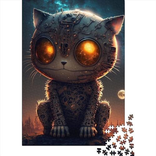 Puzzle 500 Teile für Erwachsene, Weltraum-mechanische Katze, Puzzles für die ganze Familie, geistige Kunst, Puzzlespiel, Spielzeug, Geschenk für 500 Teile (52 x 38 cm) von TBDUEPS