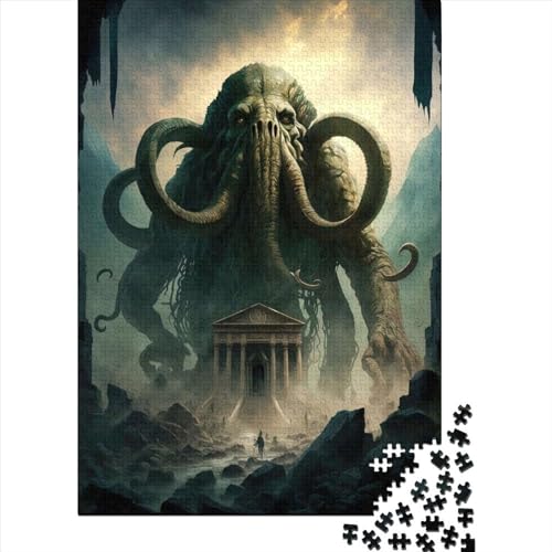 Puzzle für Erwachsene, 1000 Teile, riesiger stehender Oktopus, kreatives DIY-Puzzle, Holzpuzzle für über 18 Jahre und Erwachsene, 500 Teile (52 x 38 cm) von TBDUEPS