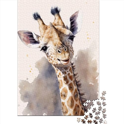 Puzzle für Erwachsene, 1000 Teile, süßes Giraffenbaby, Malpuzzle, Holzpuzzle für Erwachsene, Spiele, Lernspielzeug, 1000 Teile (75 x 50 cm) von TBDUEPS