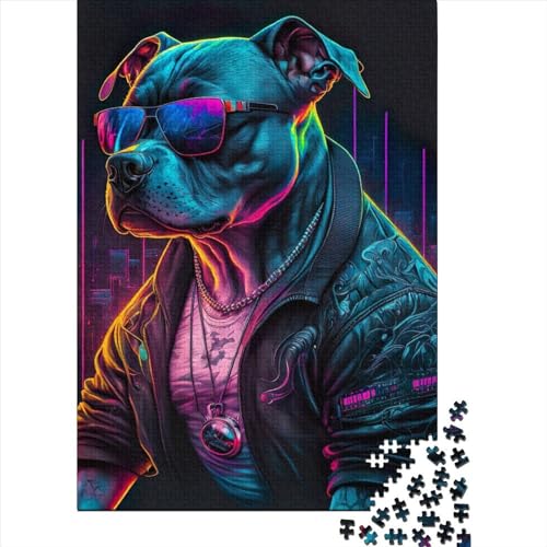 Puzzle für Erwachsene, 300 Teile, Pitbull-Puzzle, Lernspielzeug, Puzzle, Heim-Wanddekoration, 300 Teile (40 x 28 cm) von TBDUEPS