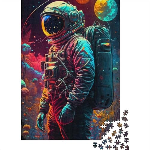 Puzzle für Erwachsene, Farb-Astronauten-Puzzle, 300 Teile, kreatives Holzpuzzle, Spielzeug, Dekompressionsspiele, Geschenke, 300 Teile (40 x 28 cm) von TBDUEPS