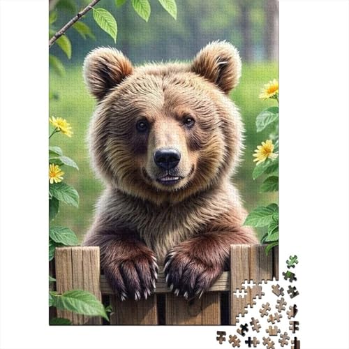 Puzzle für Erwachsene, Tierkunst, Bären-Puzzle, 1000 Teile, Holzpuzzle für die Heimdekoration, 1000 Teile (75 x 50 cm) von TBDUEPS