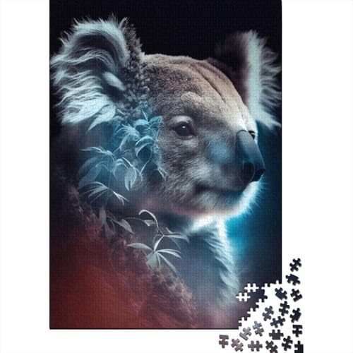 Puzzle für Erwachsene, Tierkunst, Koala-Puzzle, 1000 Teile, kreatives Puzzle, geistiges Spielzeug, Zusammenbauspiele, 1000 Teile (75 x 50 cm) von TBDUEPS