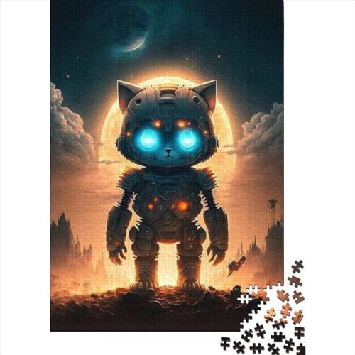 Puzzle für Erwachsene, Weltraum-mechanische Katze, Puzzle für Erwachsene, Puzzle-Spielzeug, Familienspiele, Puzzle, dekoratives Zuhause, 1000 Teile (75 x 50 cm) von TBDUEPS