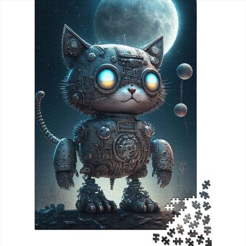 Puzzle für Erwachsene, Weltraum-mechanische Katze, Puzzle für Erwachsene, Puzzle-Spielzeug, Familienspiele, Puzzle, dekoratives Zuhause, 1000 Teile (75 x 50 cm) von TBDUEPS