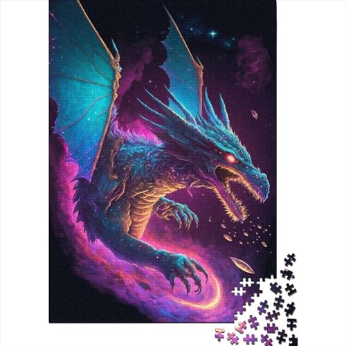 Puzzle für Erwachsene „Space Dragon“, 500 Teile, schwieriges Puzzle für Erwachsene, anspruchsvolles Puzzle, Geschenk für Freunde und Familie, 500 Teile (52 x 38 cm) von TBDUEPS