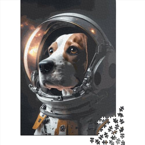 Puzzle für Erwachsene 1000 Teile, Beagle-Astronaut, Puzzles für Erwachsene, Holzpuzzles, Spiel, Herausforderungsspielzeug, 1000 Teile (75 x 50 cm) von TBDUEPS