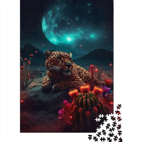 Puzzle für Erwachsene mit 1000 Teilen, Jaguar auf dem Mars 1, aus Holz, kreative Kunst, Puzzle, Geschenke, Puzzle für Erwachsene, 1000 Teile (75 x 50 cm) von TBDUEPS