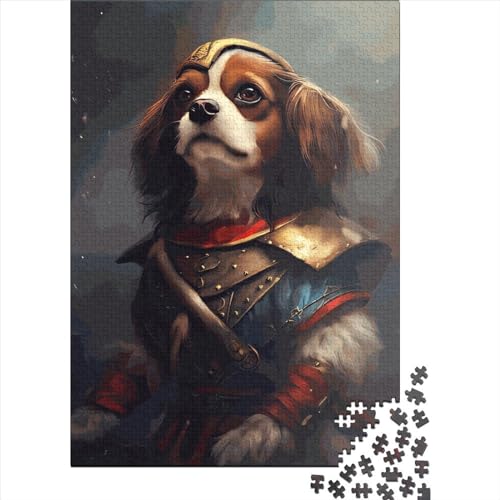 Puzzle für Erwachsene mit Cavalier-Hund und Wikinger, 300 Teile, schwieriges Puzzle für Erwachsene, anspruchsvolles Puzzle, Geschenk für Freunde und Familie, 300 Teile (40 x 28 cm) von TBDUEPS