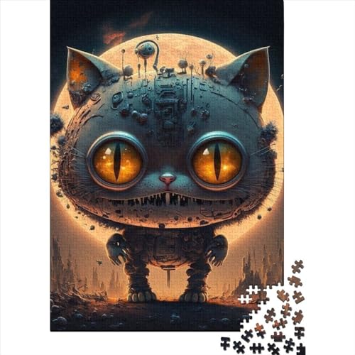 Puzzle für Erwachsene mit mechanischer Weltraumkatze, 500-teiliges Puzzle für Erwachsene, Puzzle aus Holz, kreativ für Erwachsene, anspruchsvolles Spiel, 500 Teile (52 x 38 cm) von TBDUEPS