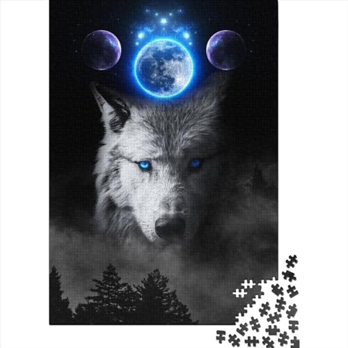 Puzzle mit 1000 Teilen für Erwachsene, Mystische Wolf-Puzzles, schwieriges Puzzle, Lernspiele, Heimdekoration, 1000 Stück (75 x 50 cm) von TBDUEPS