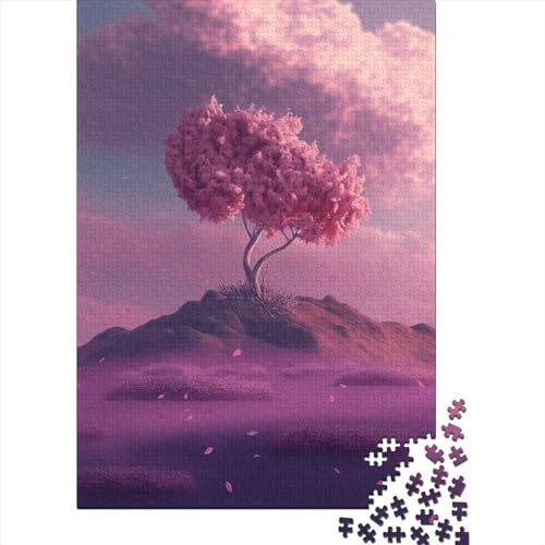 Sakura-Baum-Puzzle 1000 Teile Puzzle für Erwachsene, Lernspiele, Spielzeug, DIY, kreatives Holzpuzzle, Geschenke, 1000 Teile (75 x 50 cm) von TBDUEPS