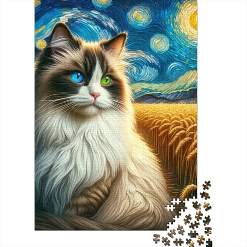 Süßes Katzen-Puzzle, Denksportaufgabe, Premium-Karton-Puzzle für Kinder und Erwachsene ab 12 Jahren, Ostergeschenke, 70 x 50 cm, 1000 Teile von TBDUEPS