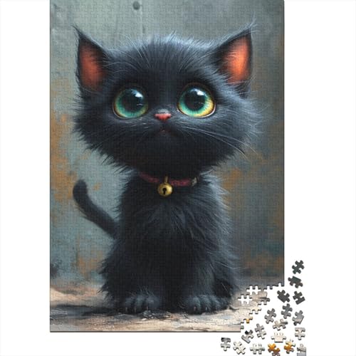 Süßes Katzen-Puzzle-Spielzeug, Lernspiel, Premium-Karton-Puzzle für Erwachsene und Kinder, Ostergeschenk, 38 x 26 cm/1000 Teile von TBDUEPS