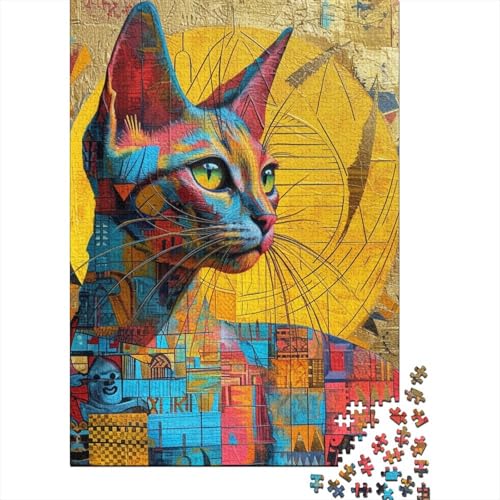 Süßes Katzenpuzzle, Familienspaß, rechteckiges Papierpuzzle für Jungen oder Mädchen, Geschenke zum Kindertag, 38 x 26 cm/1000 Teile von TBDUEPS