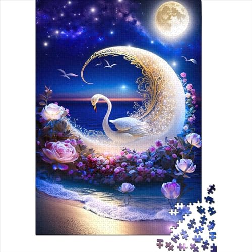 Swan Beautifull3 Holzpuzzle für Erwachsene, 1000 Teile, Puzzle für Puzzle, Puzzle für 18+ und Erwachsene, 1000 Teile (75 x 50 cm) von TBDUEPS