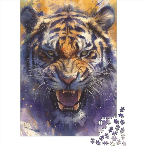 Tiger Puzzle Denksportaufgabe Papier Rechteckiges Puzzle für Erwachsene Teenager 70x50cm/1000 Teile von TBDUEPS