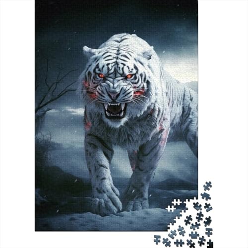 Tiger Puzzle Rechteckiges Papp-Papier Rechteckiges Puzzle für Erwachsene Kinder Ostergeschenke 38x26cm/1000 Teile von TBDUEPS