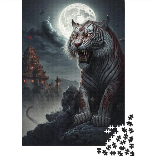 Weißer Tiger Puzzle 1000 Teile Puzzle Spiel für Erwachsene Puzzle Spielzeug Teenager Puzzle Geschenke Wanddekoration 1000 Teile (75x50cm) von TBDUEPS