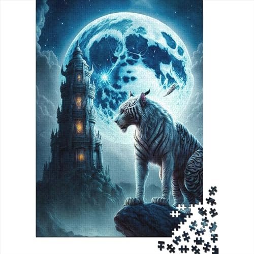 White Tiger3 Puzzles 1000 Teile Puzzle für Erwachsene, Unmögliches Puzzle, Holzspielzeug, Puzzle, Herausforderndes Spiel, 1000 Teile (75 x 50 cm) von TBDUEPS