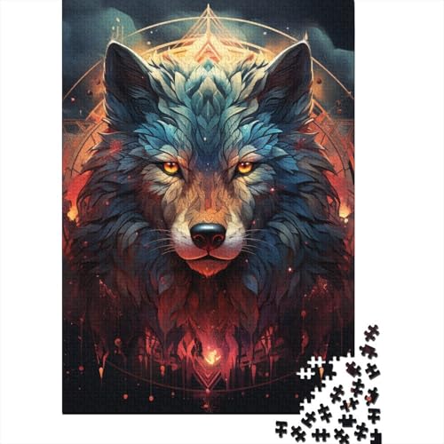 Wolf-Puzzle, schwierige Herausforderung, 100% recycelter Karton, Puzzle für Erwachsene, Teenager, 38 x 26 cm/1000 Teile von TBDUEPS