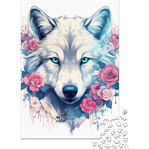 Wolf Puzzle Kreative Spiele Premium Karton Puzzle für Frauen Männer Geburtstagsgeschenk 70x50cm/1000pcs von TBDUEPS