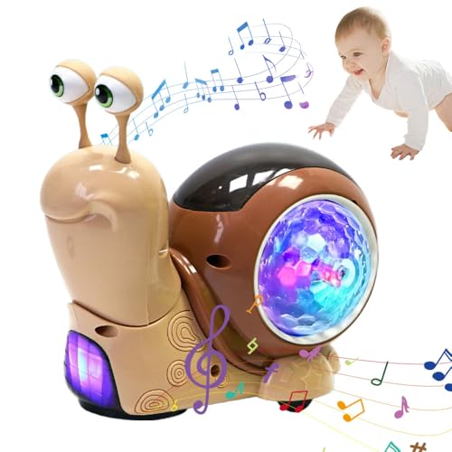 Baby Spielzeug Sensorik Spielzeug für Babys, Kleinkind Leuchtende Schnecke Spielzeug, Kriechende Schnecke Spielzeug mit Licht & Musik, Lernspielzeug für Kleinkind für 1 2 3 Jahr mädchen Jungen (A#) von TBLMPNE