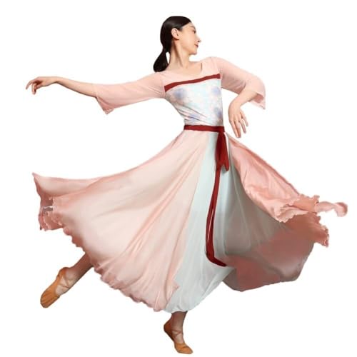 TBTROQXCT Chinesisches Hanfu for Damen, Hanfu im chinesischen Stil, Bühnenauftritt, Cosplay-Halloween-Kostüm, Hanfu-Kostüm for Erwachsene, Rosa, Kostüm, Cosplay-Outfit(L) von TBTROQXCT