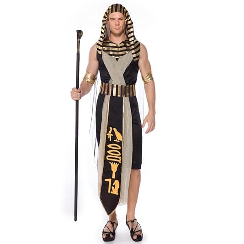 TBTROQXCT Halloween-Kostüme, altes Ägypten, ägyptischer Pharao, König, Kaiserin, Kleopatra, Königin, Kostüm, Cosplay-Kleidung for Männer und Frauen(Men,L) von TBTROQXCT