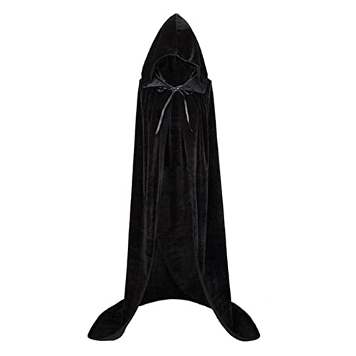 TBTROQXCT Halloween Robe Teufel Tod Vampir Geist Kostüm Umhang Zubehör Cosplay Hexe Elfe Kostüm for Erwachsene(Black1,L) von TBTROQXCT