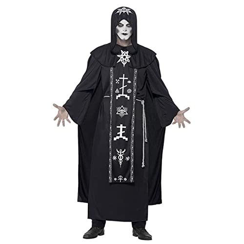 TBTROQXCT Karneval Halloween Paare Spooktacular Dark Wizard Kostüm Mittelalter Religiöse Kutte Robe Cosplay Phantasie Party Kleid(Man,M) von TBTROQXCT