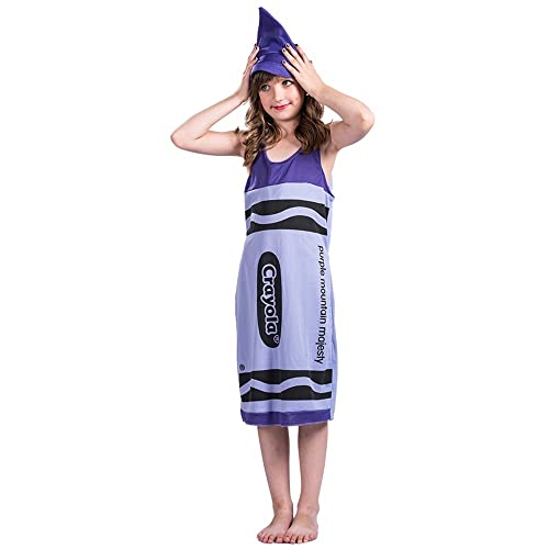 TBTROQXCT Lustige Mädchen Buntstift Cosplay Kleider mit Hut Kinder Halloween Kostüm Karneval Ostern Purim Kostüm(L) von TBTROQXCT