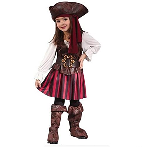 TBTROQXCT Mädchen Elis Pirat Cosplay Kostüm Karneval Kinder Halloween Party Kleid(L) von TBTROQXCT