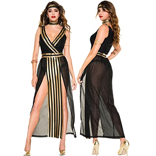 TBTROQXCT Purim Halloween Ägypten Königin Cosplay Kostüme Frauen Altägyptischen Pharao Outfit Mittelalter Cleopatra Fancy Dress Up von TBTROQXCT