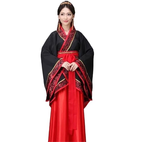 TBTROQXCT Trendige, elegante Cheongsam-Kleidung, asiatische Kleidung, modische Hanfu-Kostüme, chinesische Stil-Kleidung, Jas-Rok-Antike-Kleidung(Black1,M) von TBTROQXCT