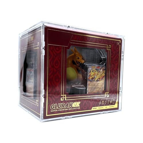 TCG Cases Selbstaufbau Acryl Case passend für Pokemon Glurak Charizard Ex Super Premium Kollektion Collection Hardcover Protektor Schutzhülle Protection von TCG Cases