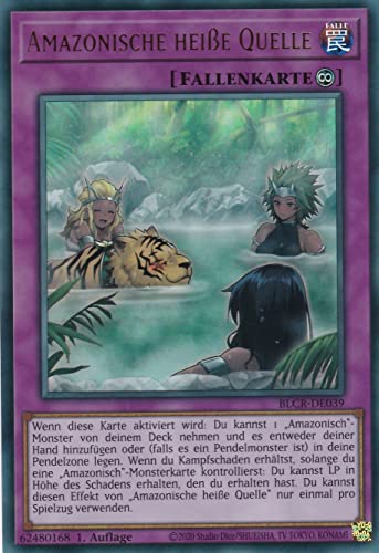 BLCR-DE039 - Amazonische heiße Quelle - Ultra Rare - Deutsch - 1. Auflage - im Set mit Ultrapro Toploader - Yugioh von TCG